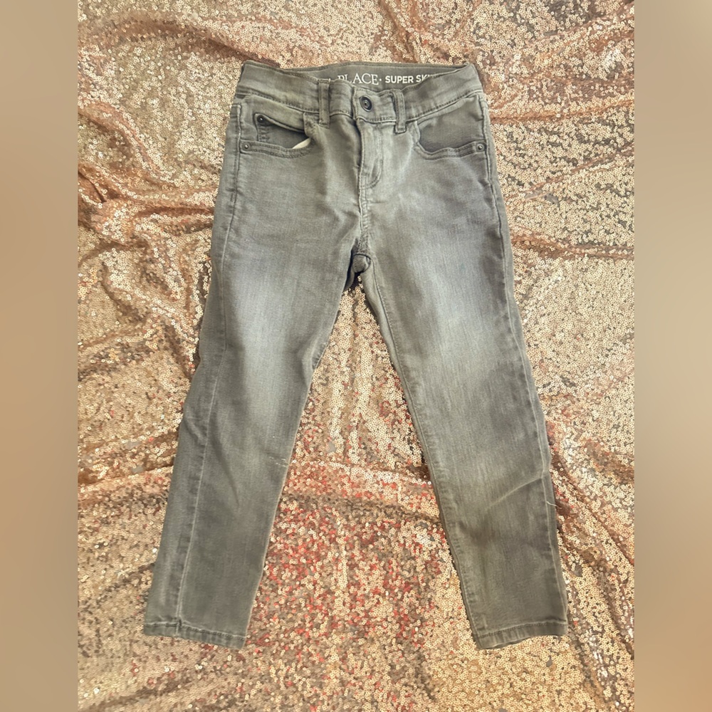 Boys size 5 grey super skinny stretch jeans